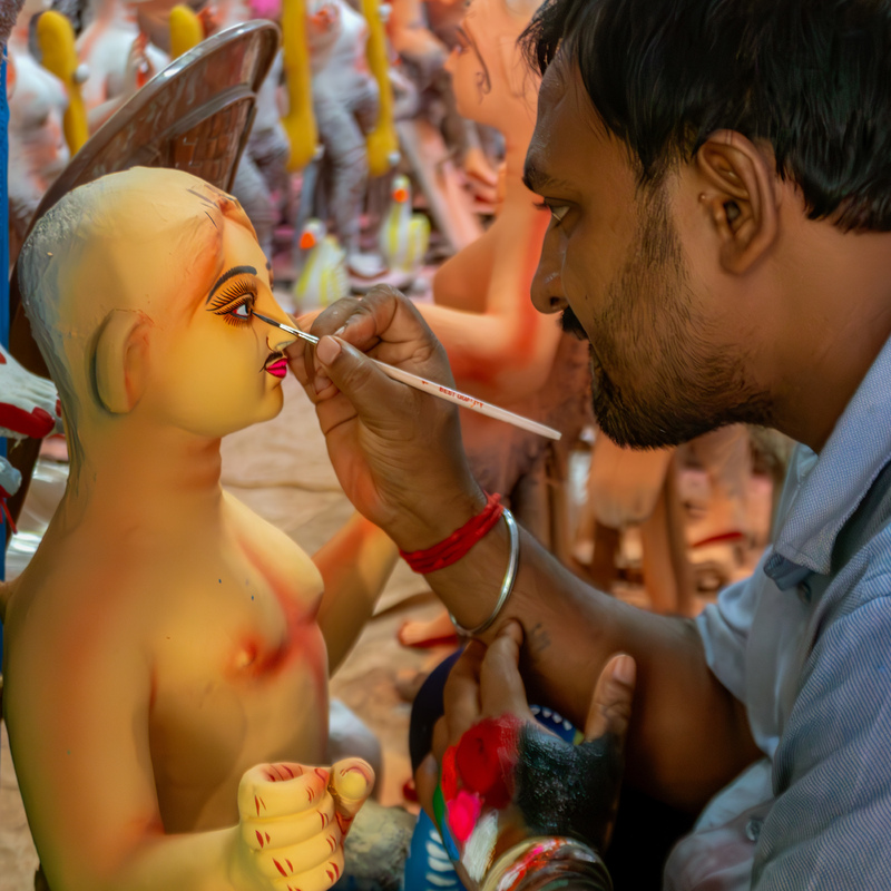 Stage 6 - Adding finer details to the painted idols